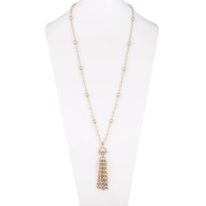 Marchesa Gold-Tone Pavé & Imitation Pearl Necklace